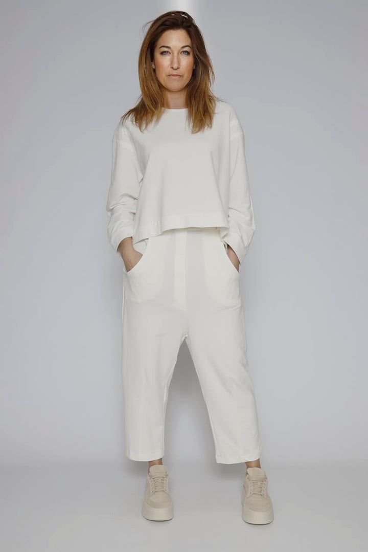 SUDADERA ZIP P3UU1018-BLANCO