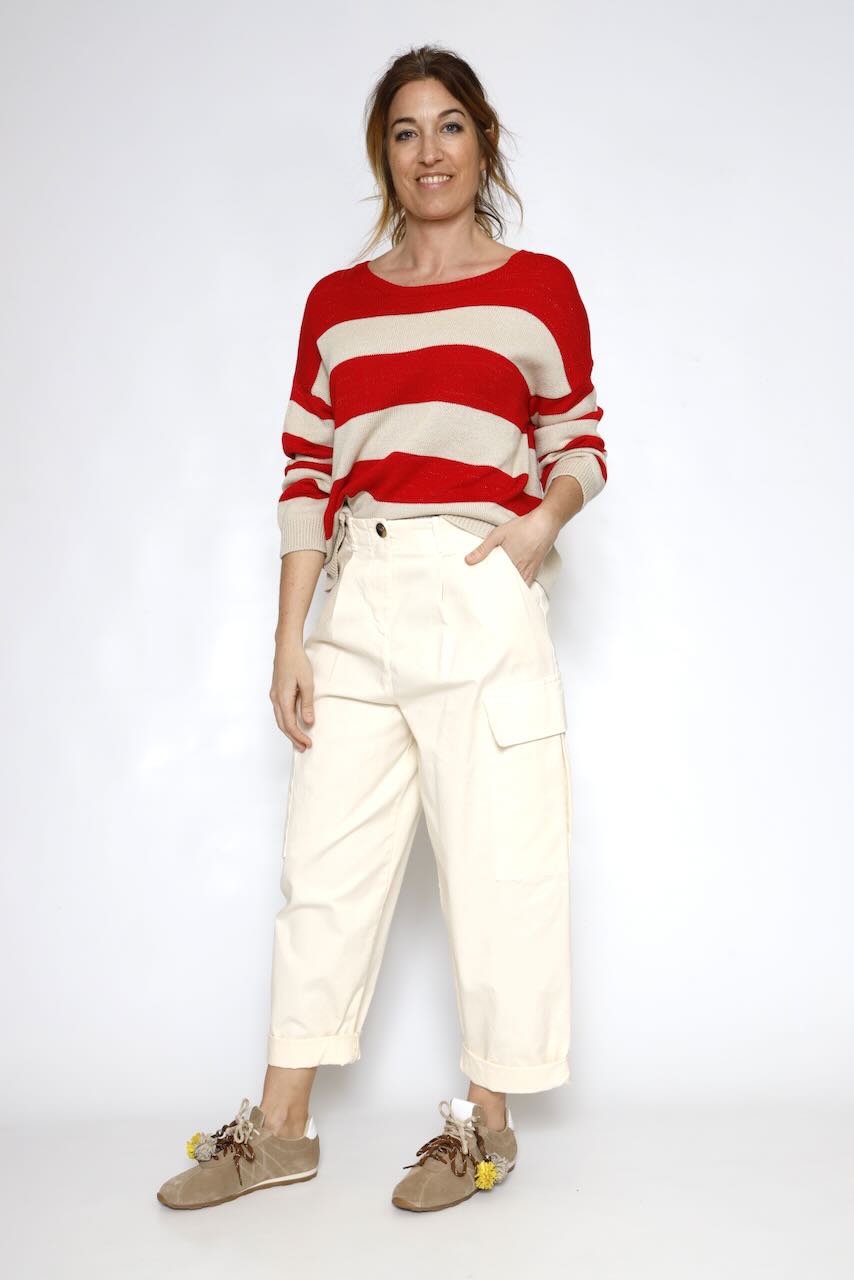 JERSEY M8510P8052-BEIGE/ROJO