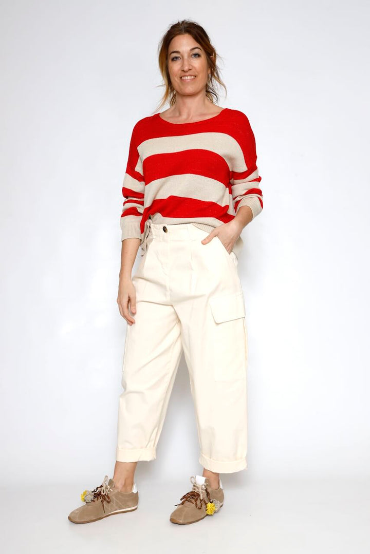JERSEY M8510P8052-BEIGE/ROJO