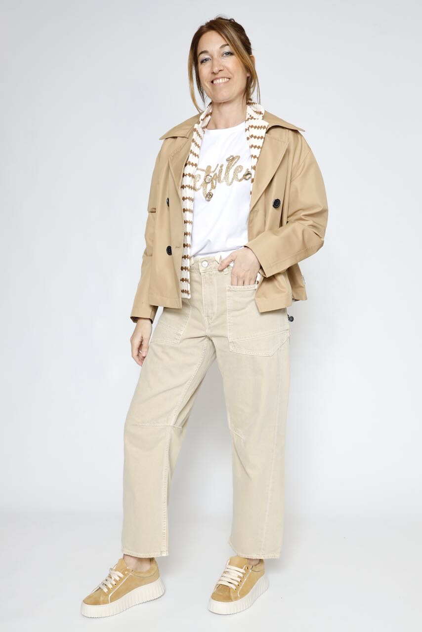 GABARDINA CORTA FLLUVIA-BEIGE