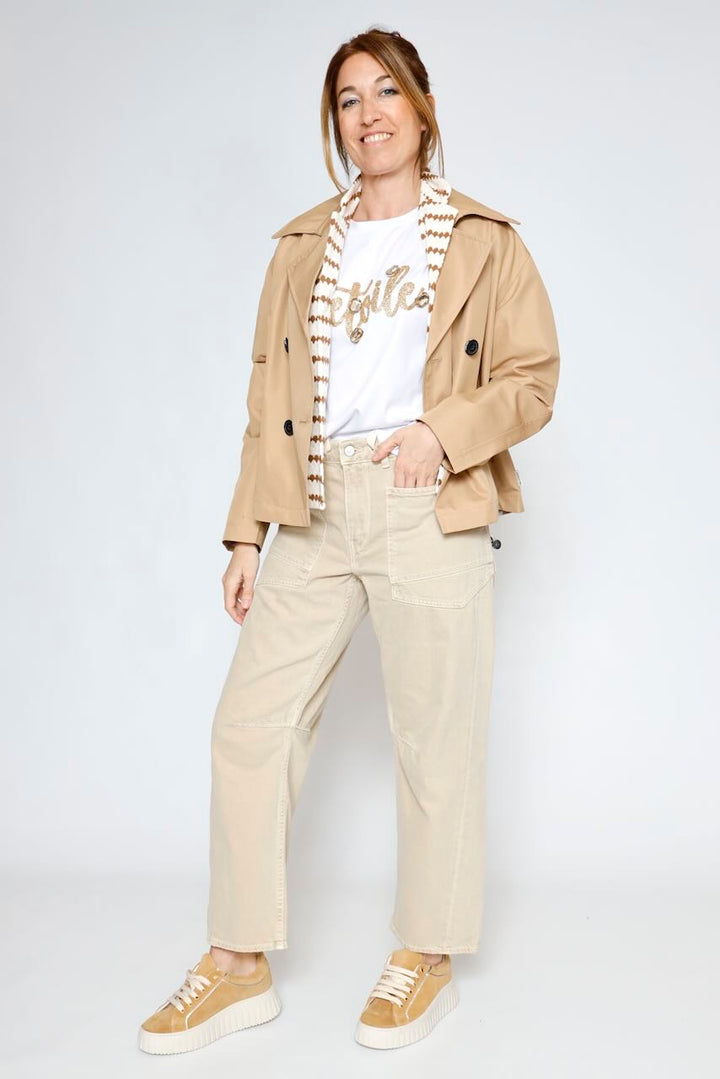 GABARDINA CORTA FLLUVIA-BEIGE