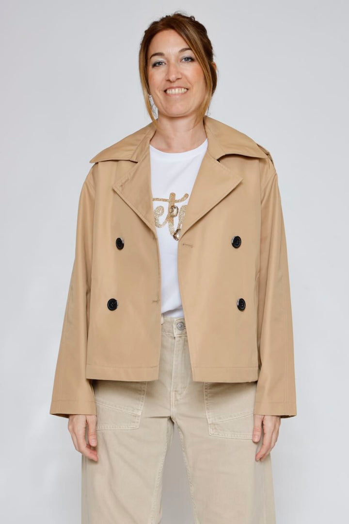 GABARDINA CORTA FLLUVIA-BEIGE