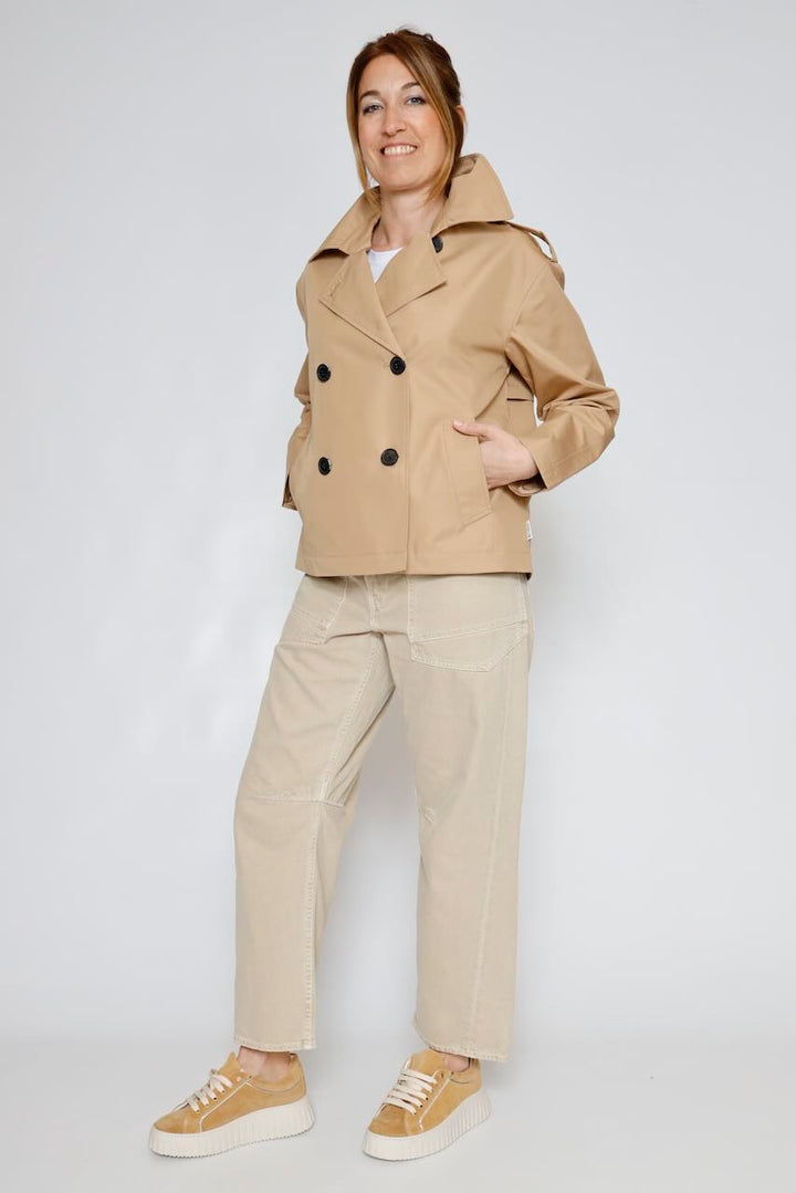 GABARDINA CORTA FLLUVIA-BEIGE