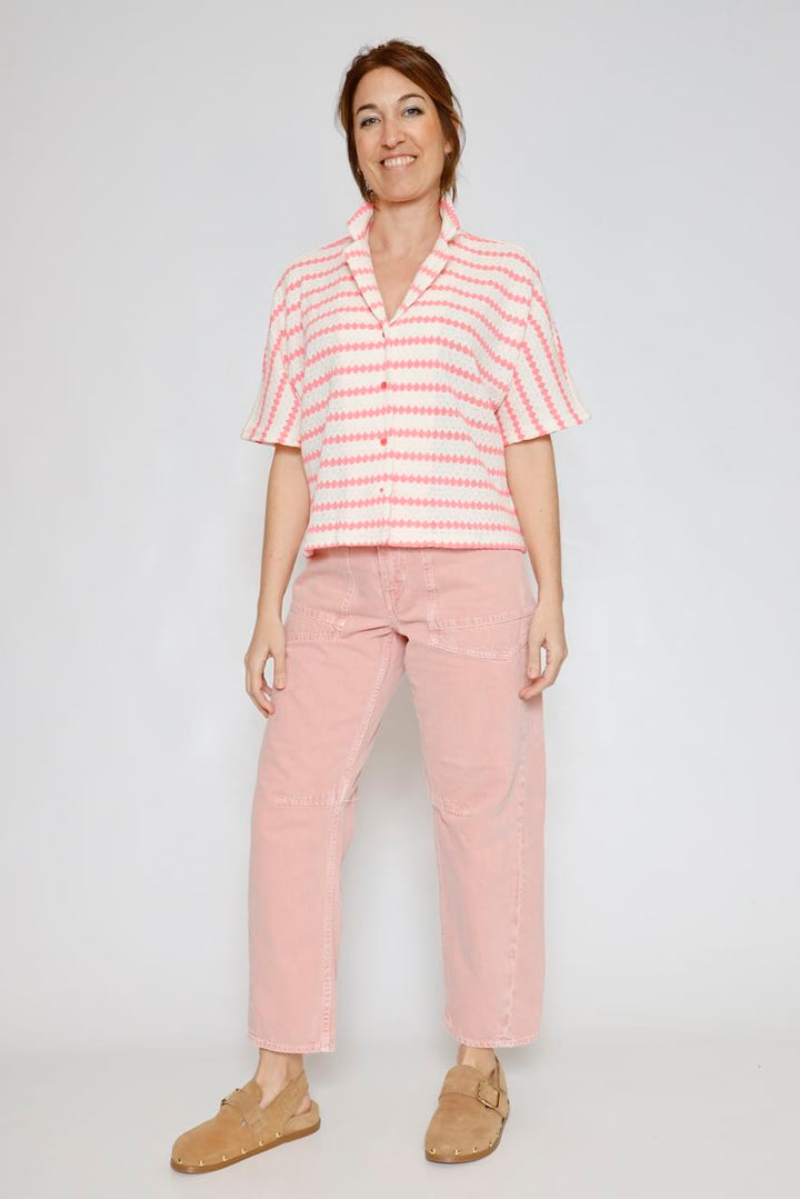 CAMISA FCLEO-ROSA/BEIGE