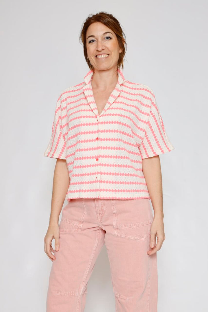 CAMISA FCLEO-ROSA/BEIGE