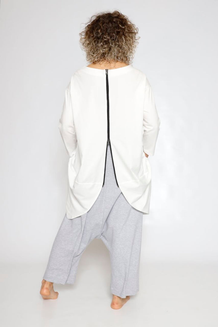CAMISETA ZIP P4UP0126-BLANCO