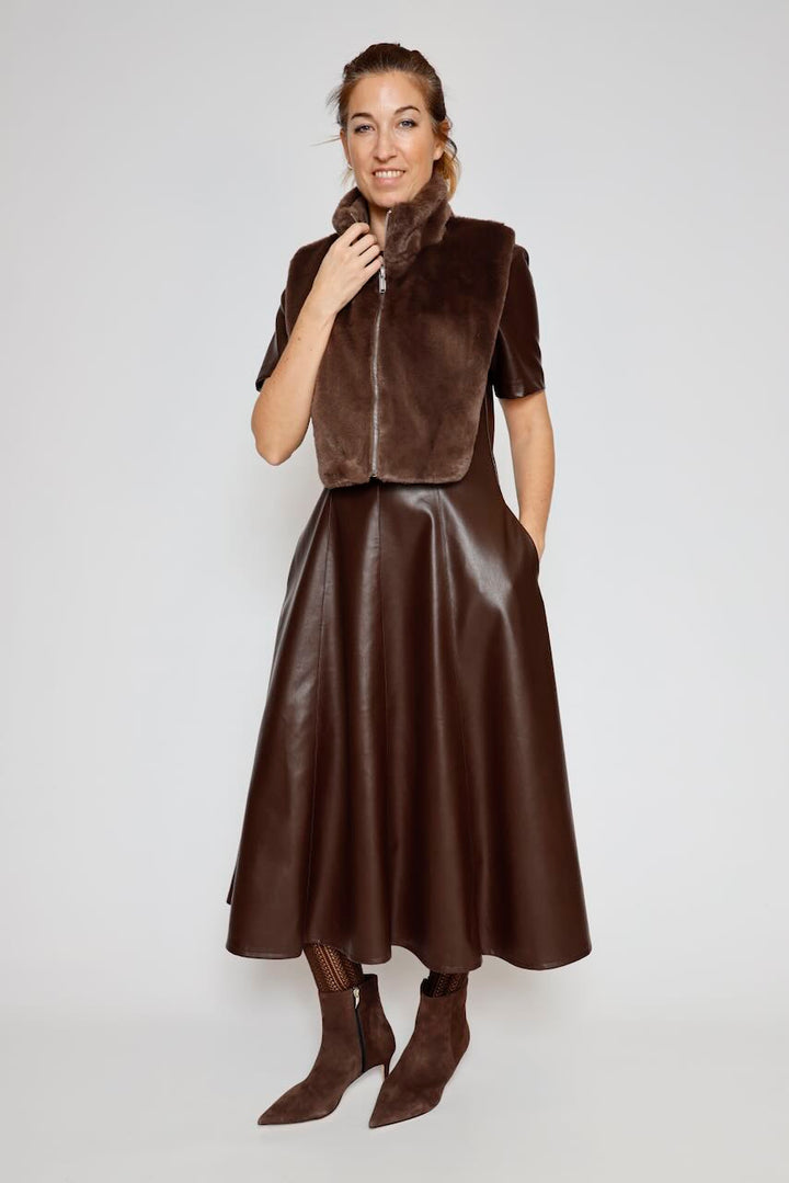 VESTIDO A25MO701-MARRON