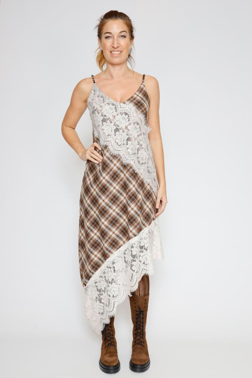 VESTIDO A25RU701-MULTI MARRON