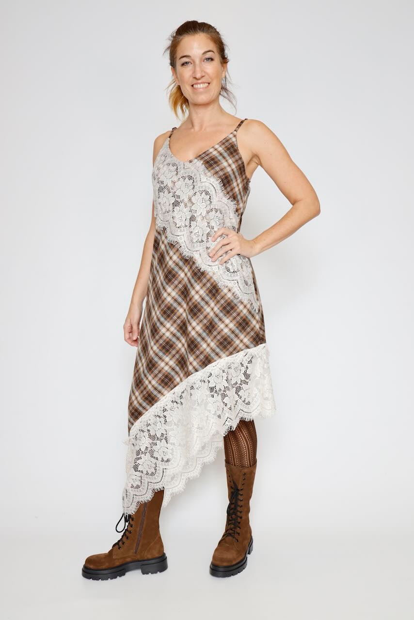 VESTIDO A25RU701-MULTI MARRON