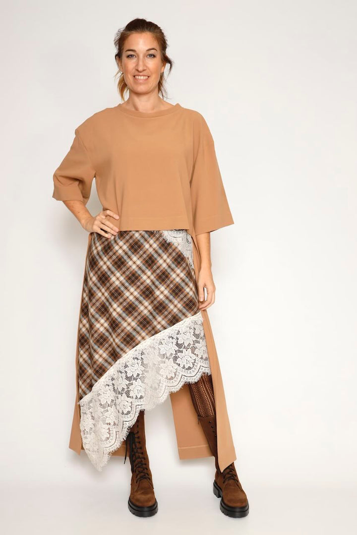 VESTIDO A25RU701-MULTI MARRON