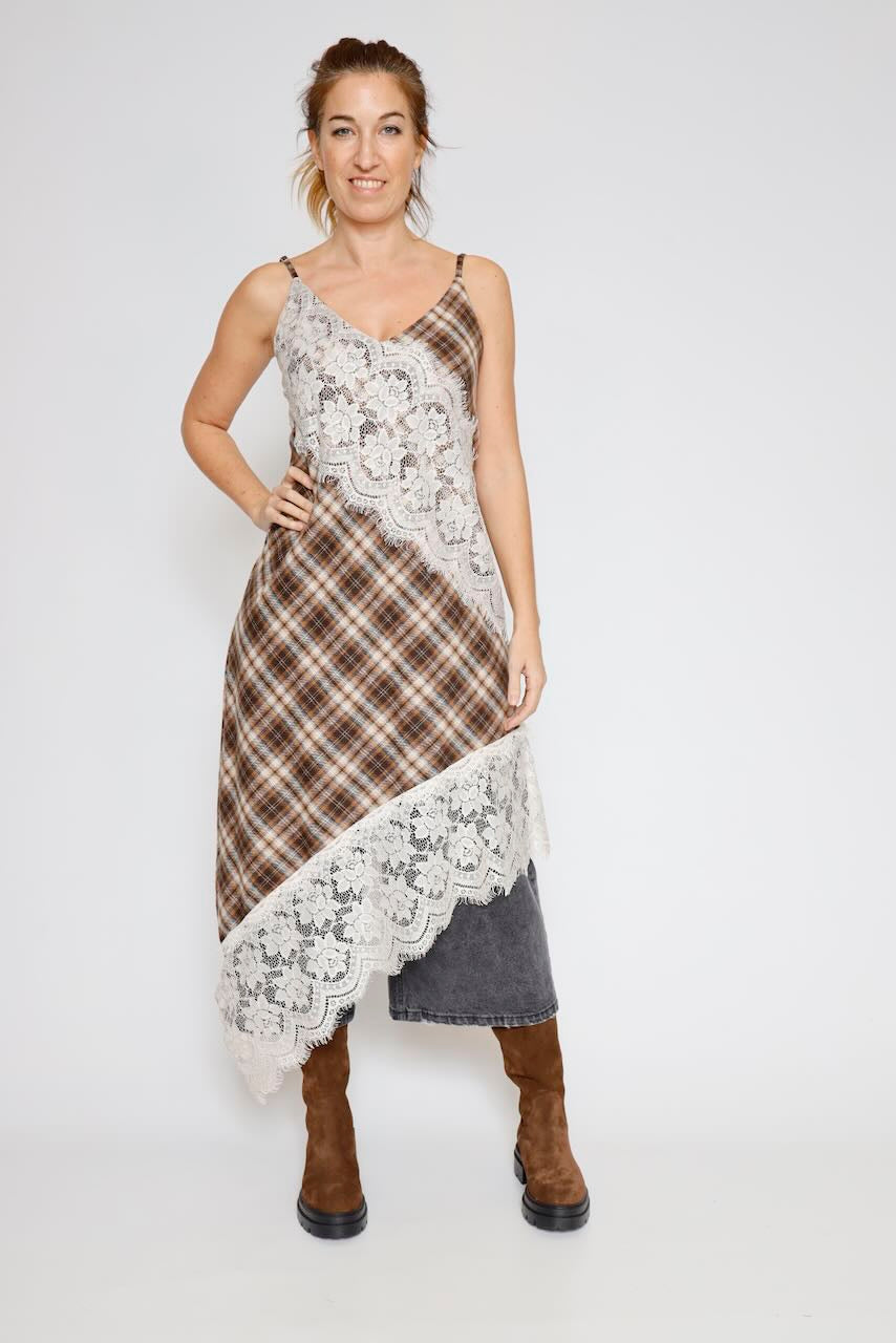 VESTIDO A25RU701-MULTI MARRON