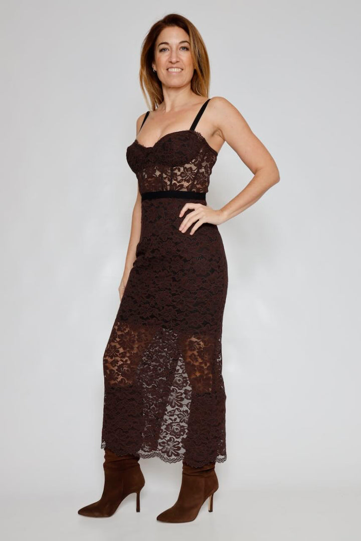 VESTIDO AFVZKMA-MARRON