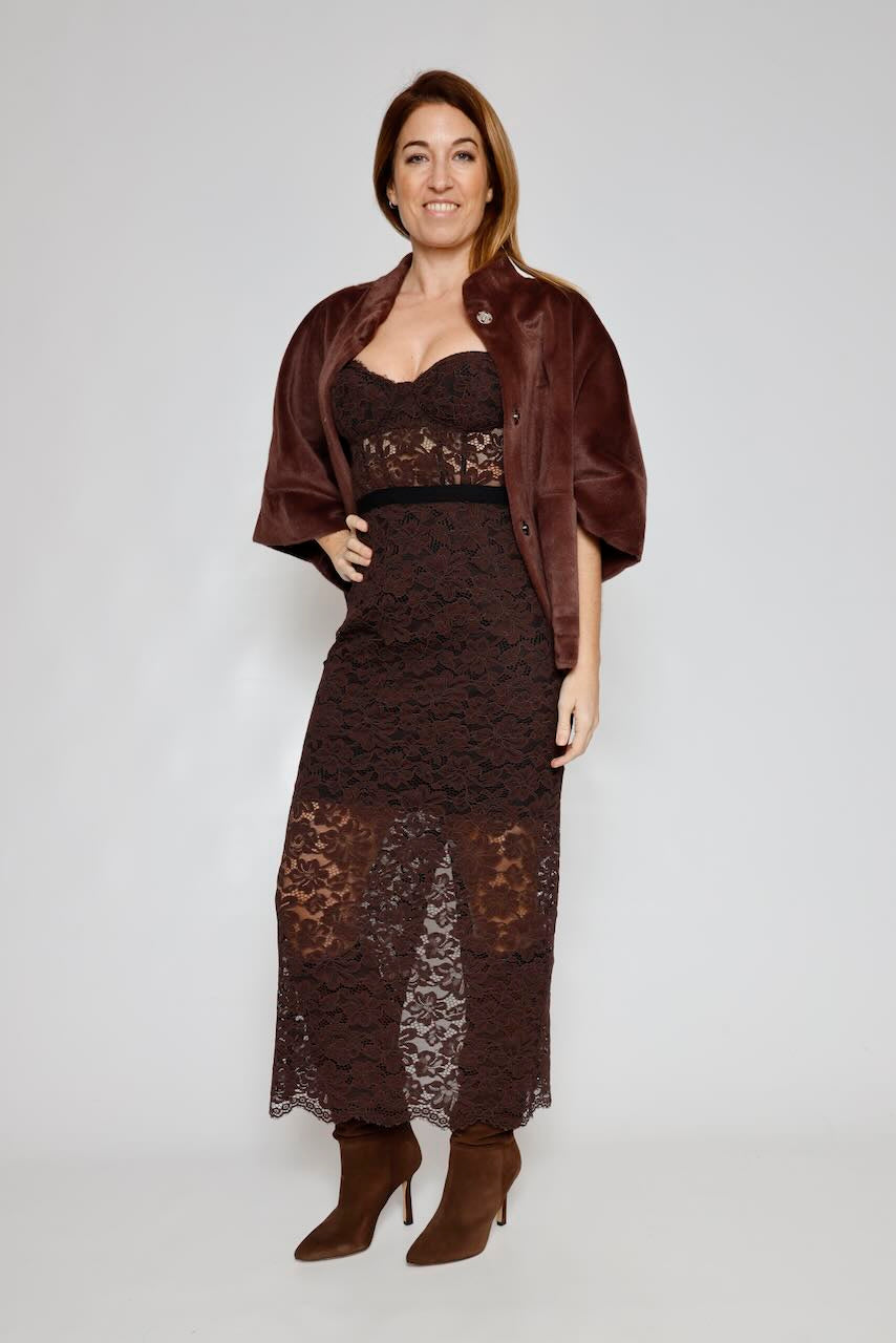 VESTIDO AFVZKMA-MARRON