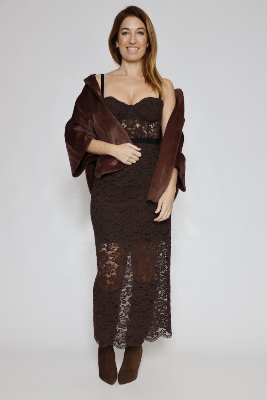 VESTIDO AFVZKMA-MARRON