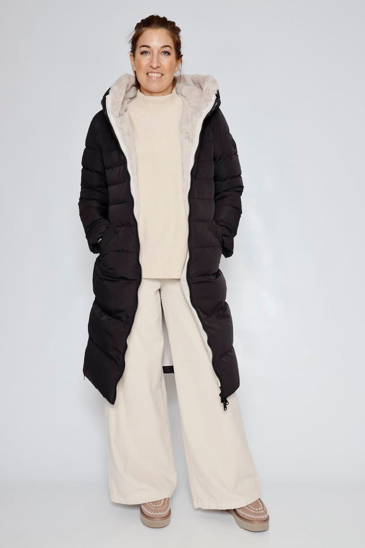 PLUMIFERO KEILAFUR.7002511-NEGRO/BEIGE