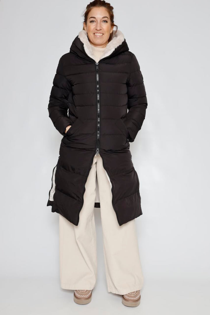 PLUMIFERO KEILAFUR.7002511-NEGRO/BEIGE