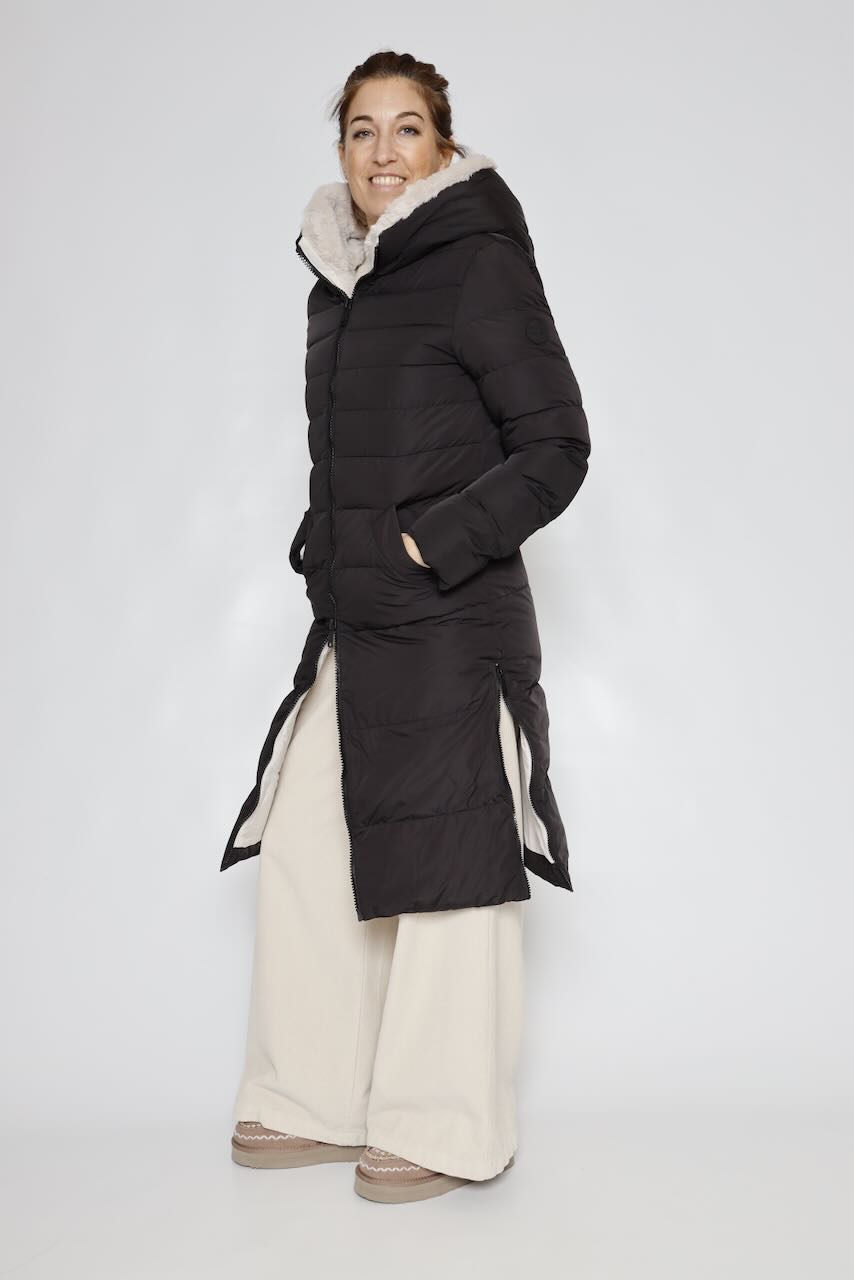 PLUMIFERO KEILAFUR.7002511-NEGRO/BEIGE