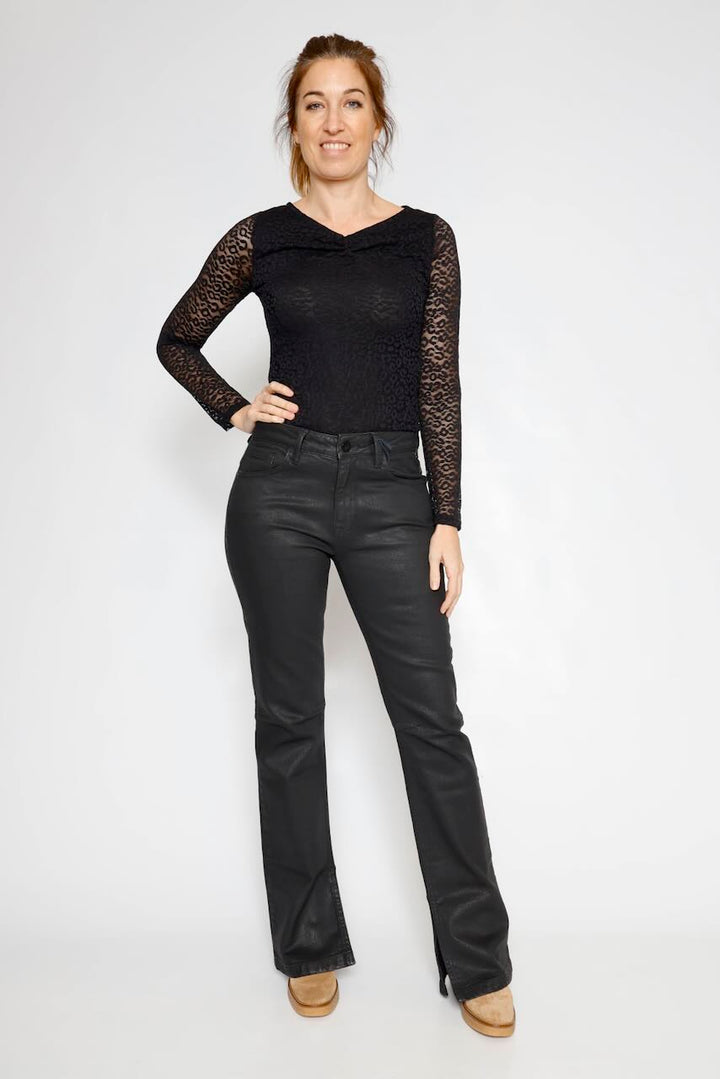 CAMISETA TANZY LEO LACE-NEGRO