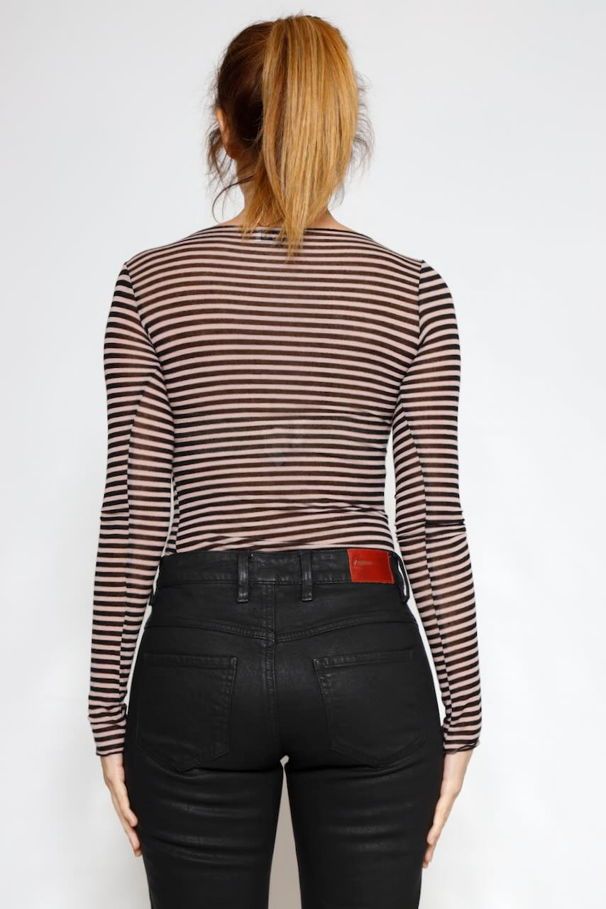 CAMISETA BY09143-RAYAS ROSA