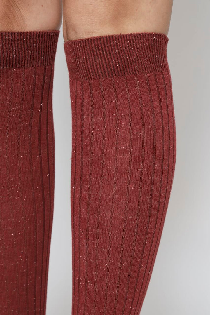 CALCETINES LARGOS LUREX BU1554-BURDEOS