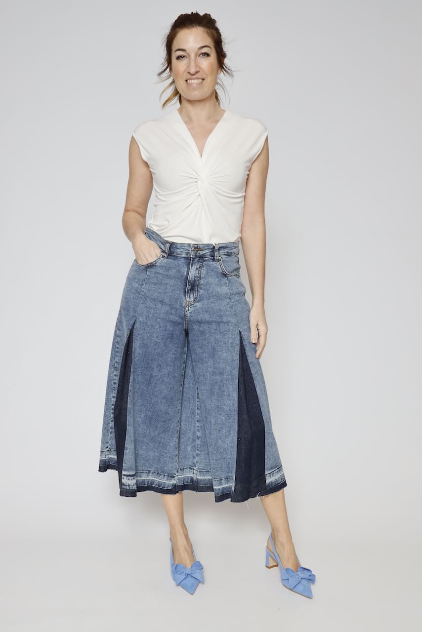 FALDA PANTALON SVB006D466R9-BLU DENIM