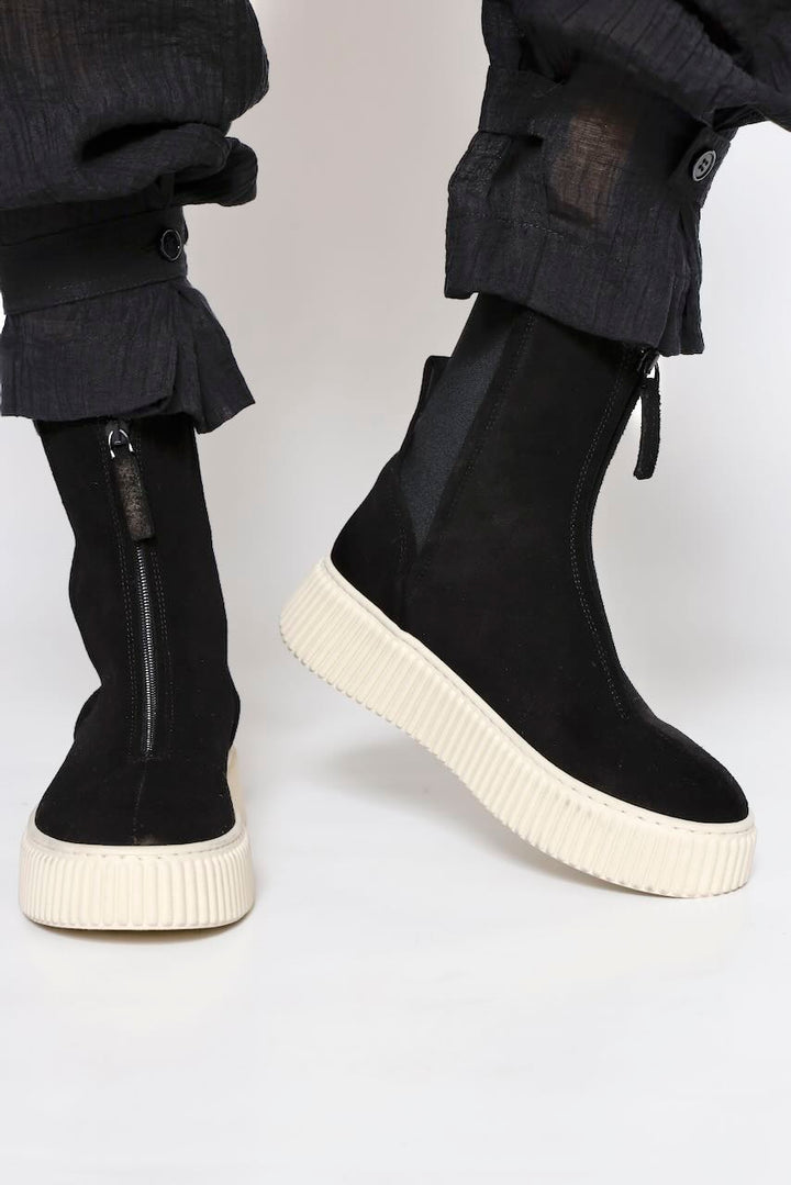 BOTIN PIEL ANTE NEGROCREMALLERA FRONTAL 6081-NEGRO