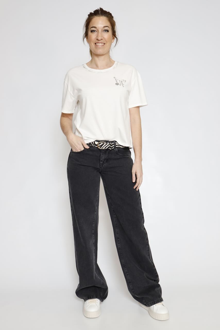 VAQUEROS FLARE AGATHA DENIM-NEGRO