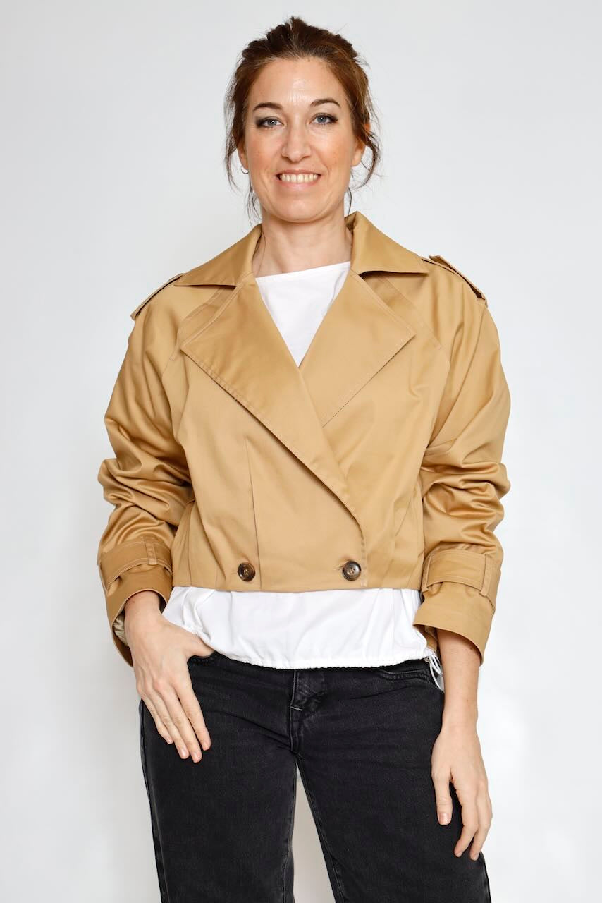 Gabardina corta  63-1034-CAMEL