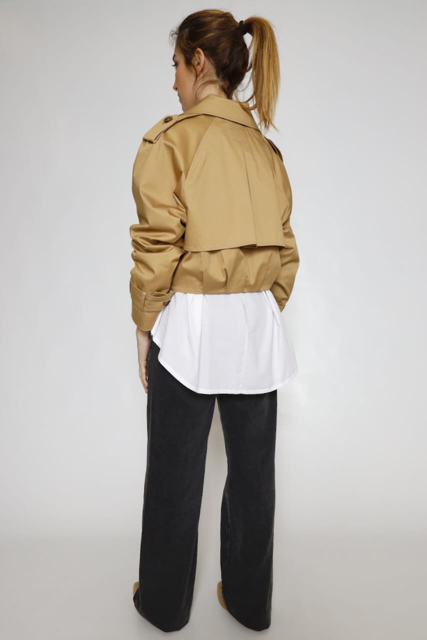 Gabardina corta  63-1034-CAMEL