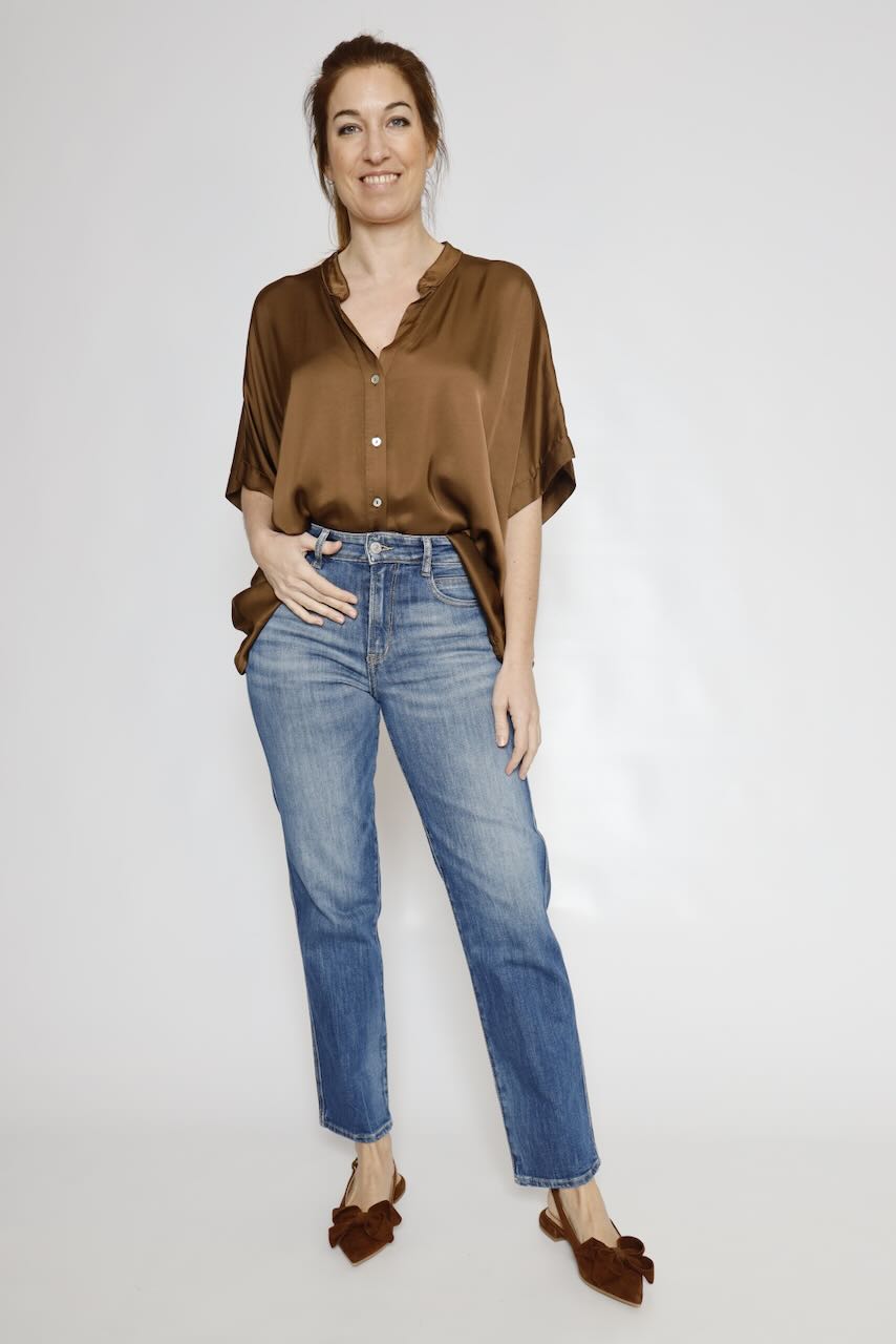 CAMISA BY10266-MARRON