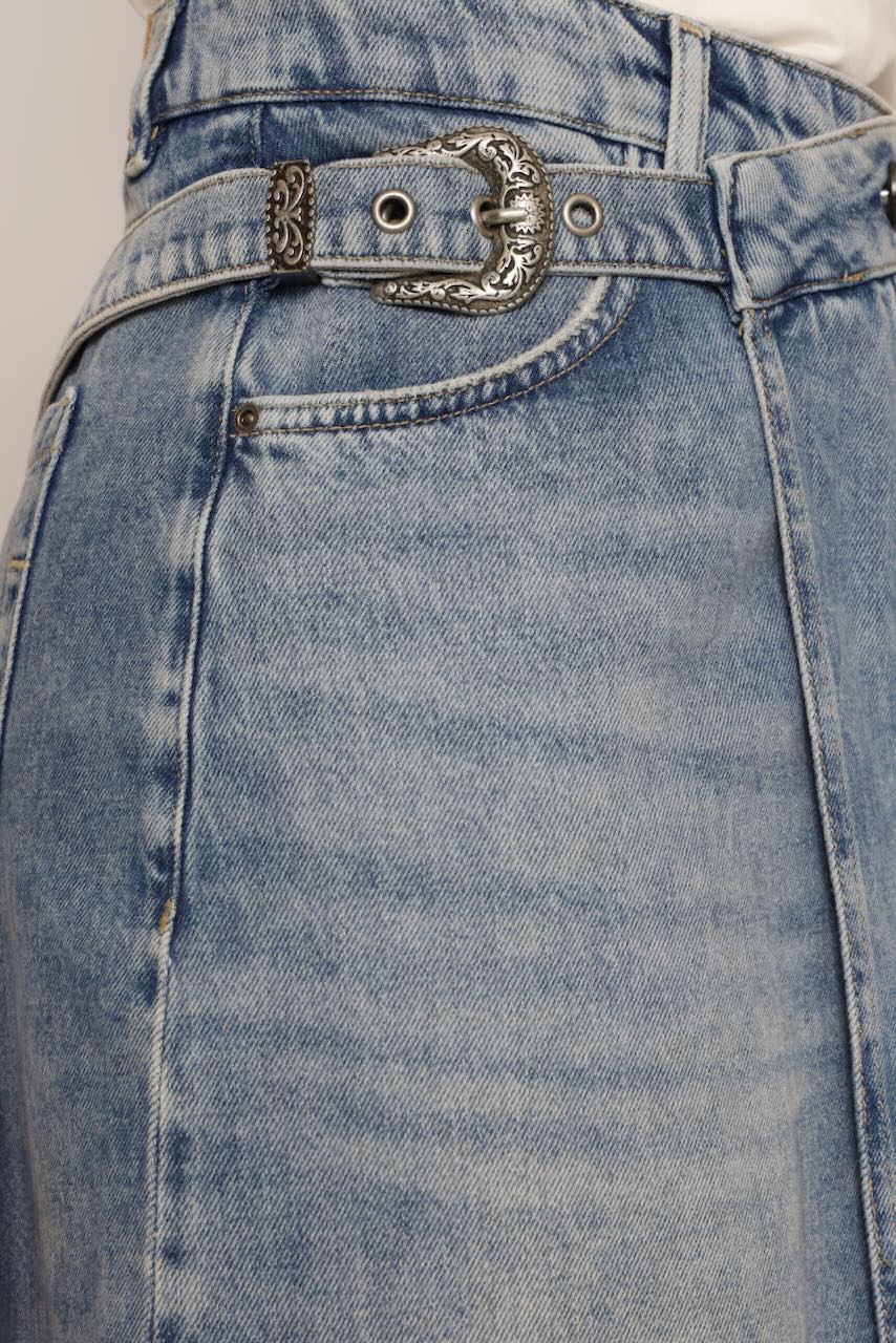 FALDA VAQUERA IRAYA DENIM-BLU DENIM