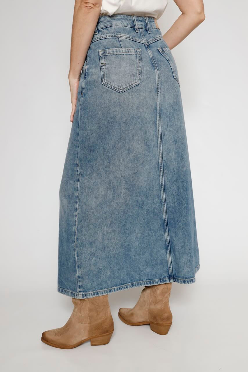 FALDA VAQUERA IRAYA DENIM-BLU DENIM