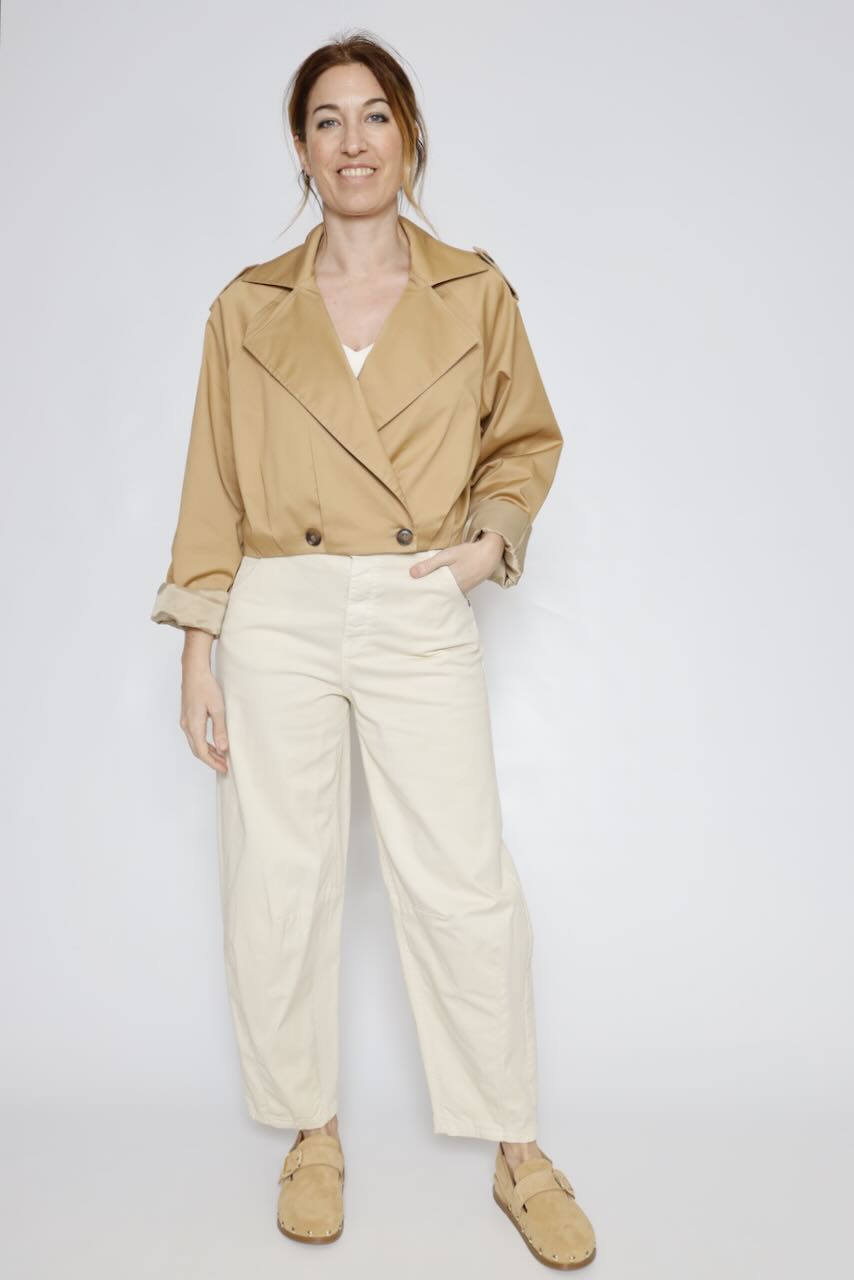 Gabardina corta  63-1034-CAMEL