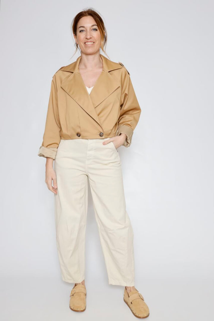 Gabardina corta  63-1034-CAMEL