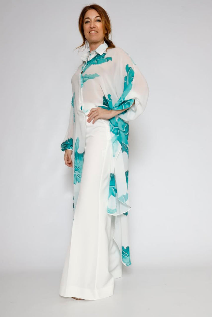 VESTIDO 63-7056-BLANCO/VERDE