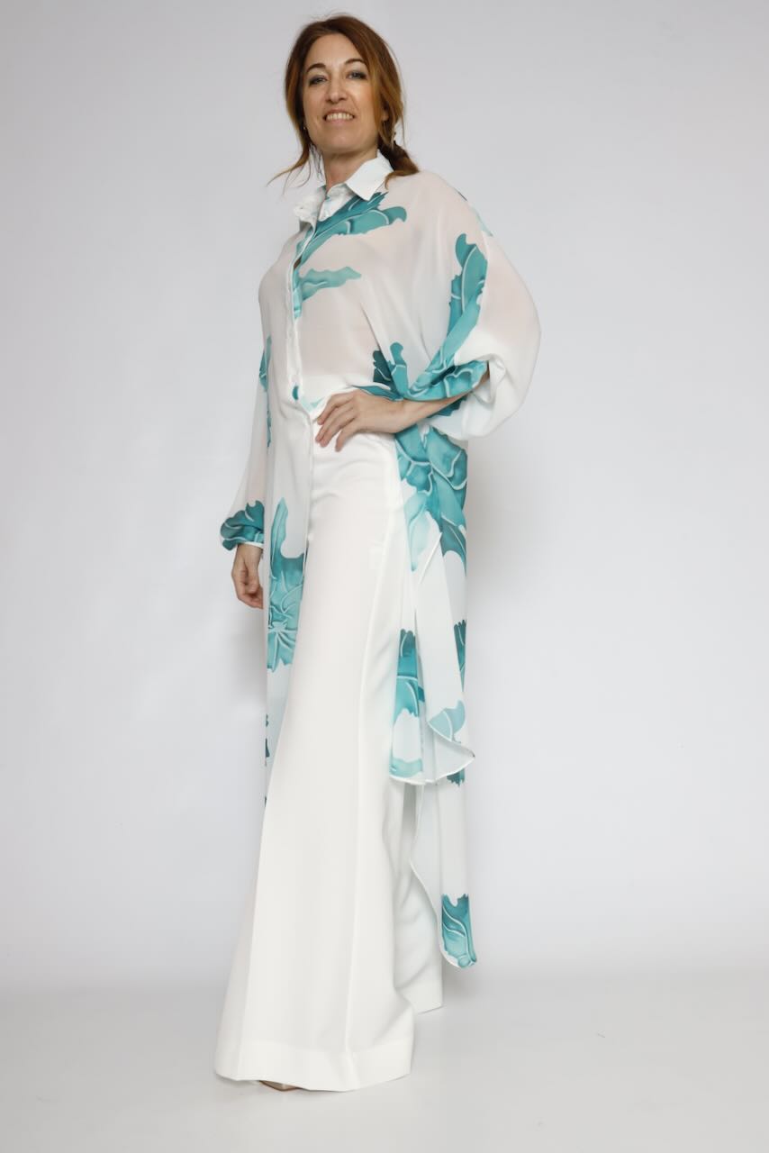VESTIDO 63-7056-BLANCO/VERDE