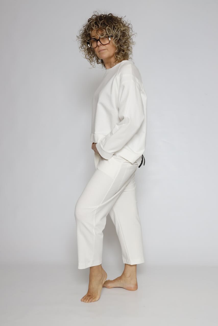 SUDADERA ZIP P3UU1018-BLANCO