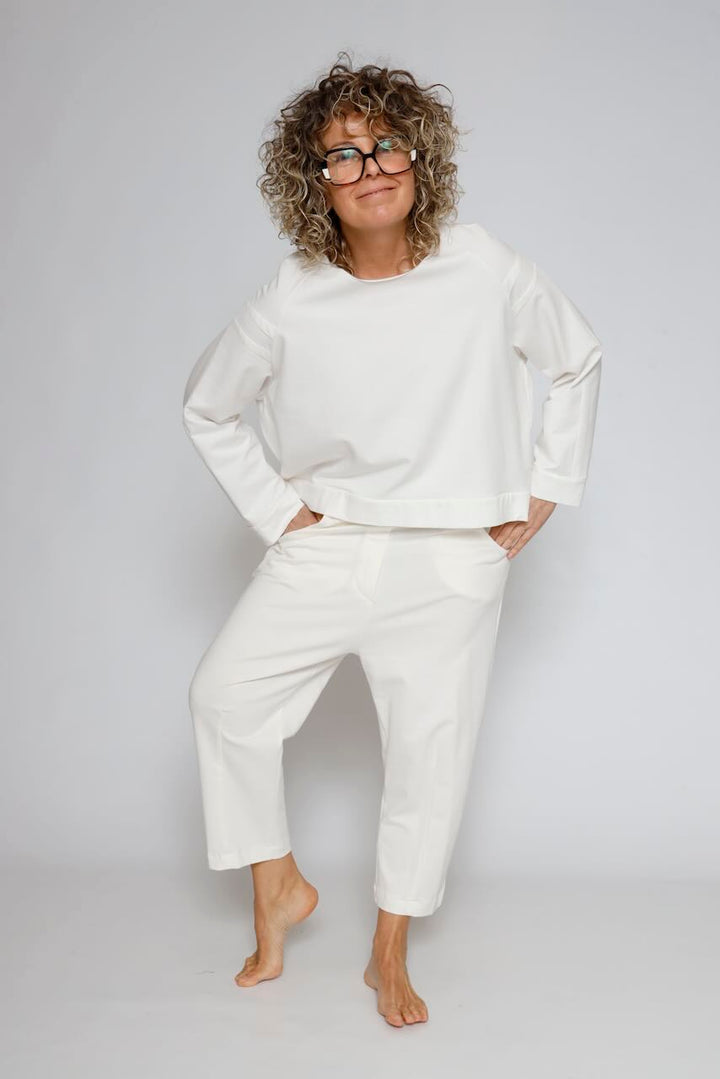 SUDADERA ZIP P3UU1018-BLANCO