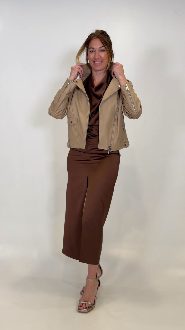 VESTIDO AFZJLBA-MARRON