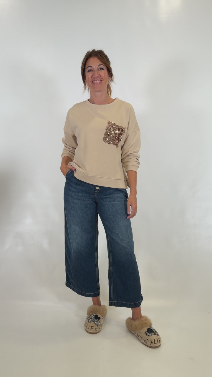 SUDADERA BEIGE 12327